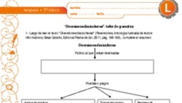 "Diversiones dieciocheras": taller de gramática