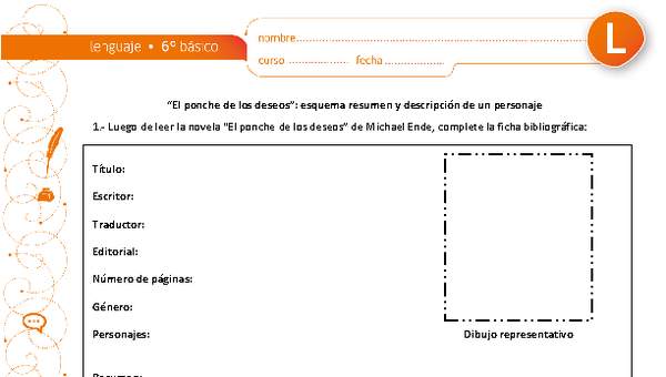 "El ponche de los deseos": esquema resumen y descripción de un personaje