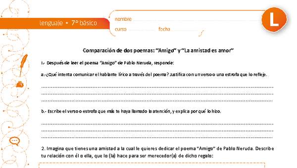 Comparación entre dos poemas: "Amistad" y "La amistad es amor"