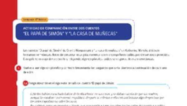 Comparación entre dos cuentos: "El papá de Simón" y "La casa de muñecas"