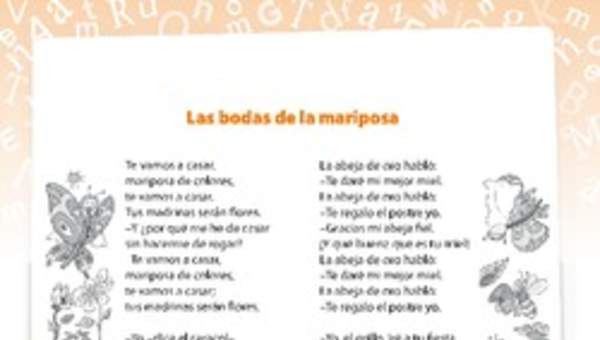 Poema Las bodas de la mariposa