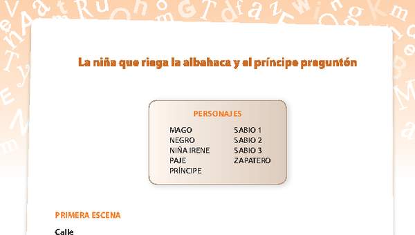 Actuación La niña que riega la albahaca y el príncipe preguntón