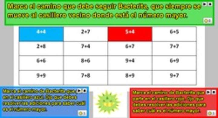 Adición y comparación de números naturales menores a 20 (I)