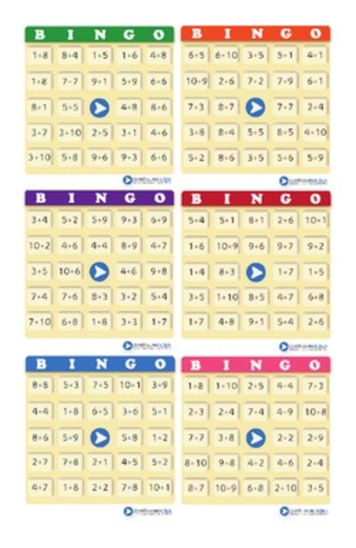 Juego: bingo compuesto de adiciones (II)