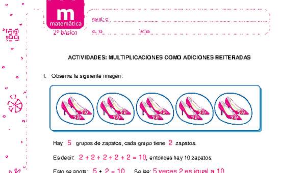 Multiplicaciones como adiciones reiteradas