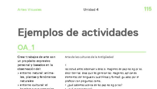 Actividades sugeridas Unidad 4