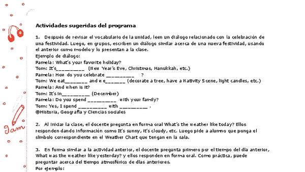 Actividades sugeridas Unidad 4