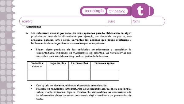 Actividades sugeridas Unidad 3