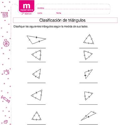 Clasificar triángulos según medidas de lado A