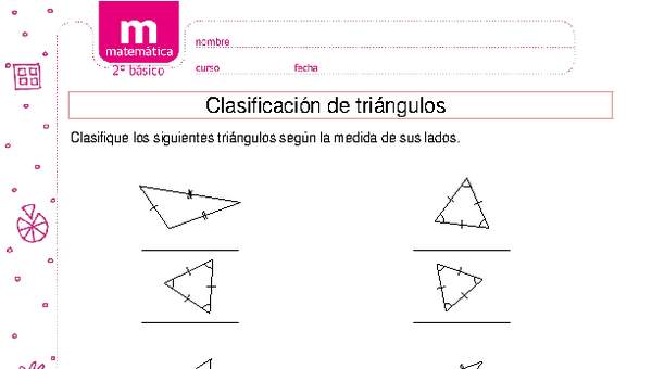 Clasificar triángulos según medidas de lado B