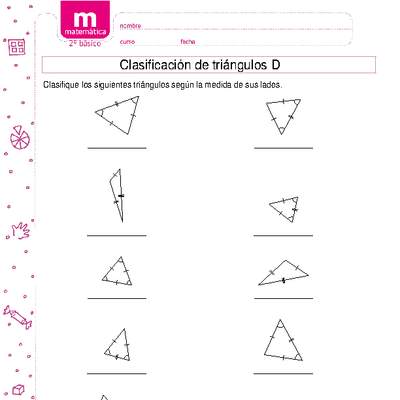 Clasificar triángulos según medidas de lado D