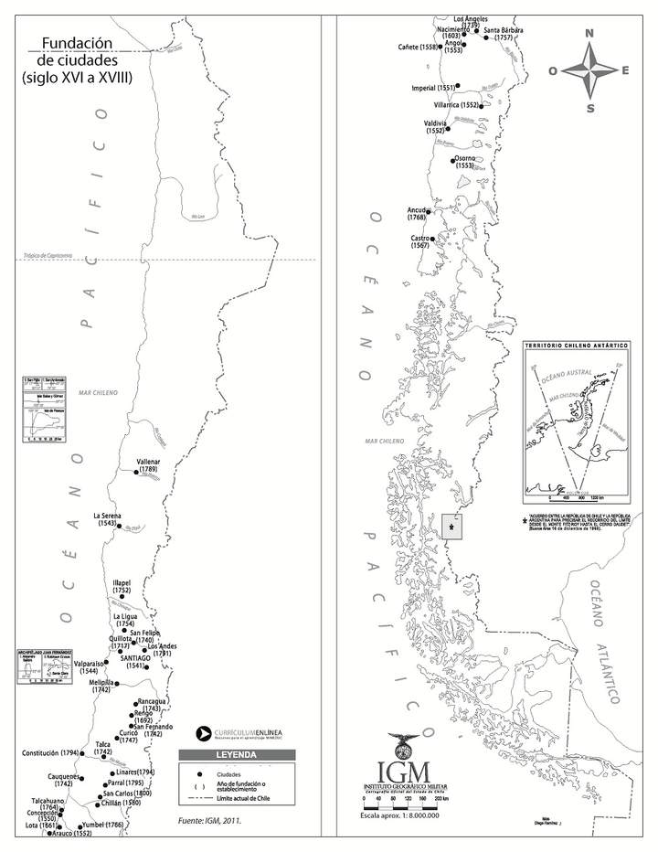 Fundación de ciudades (siglo XVI a XVIII)