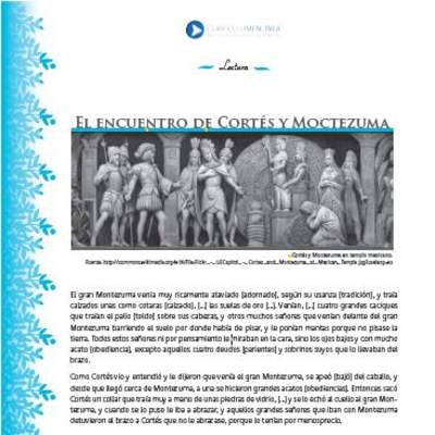 Lectura sobre el encuentro entre Cortés y Moctezuma