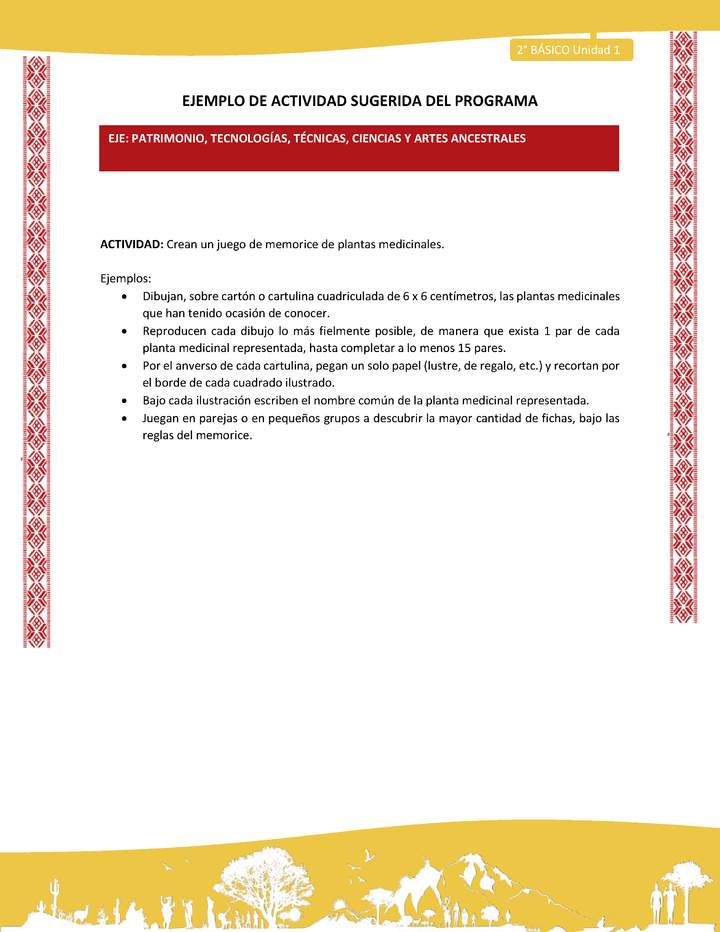 Actividad sugerida: LC02 - Colla - U1 - N°11: Crean un juego de memorice de plantas medicinales.