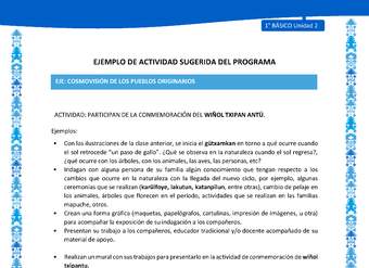 Actividad sugerida: LC01 - Mapuche - U2 - N°9: PARTICIPAN DE LA CONMEMORACIÓN DEL WIÑOL TXIPAN ANTÜ.