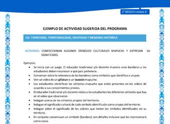 Actividad sugerida: LC02 - Mapuche - U4 - N°4:CONFECCIONAN ALGUNOS SÍMBOLOS CULTURALES MAPUCHE Y EXPRESAN SU SIGNIFICADO.