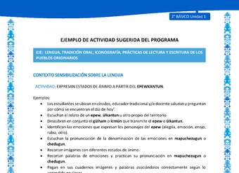 Actividad sugerida: LC02 - Mapuche - U1 - N°1: EXPRESAN ESTADOS DE ÁNIMO A PARTIR DEL EPEWKANTUN.