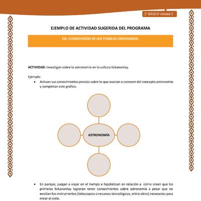 Actividad sugerida: LC01 - Lickanantay - U2 - N°5: INVESTIGAN SOBRE LA ASTRONOMÍA EN LA CULTURA LICKANANTAY.