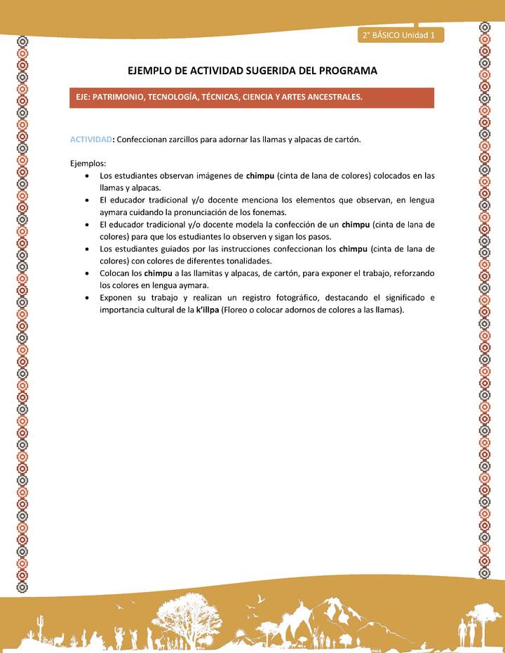 Actividad sugerida Nº 17 - LC02 - AYM-U1-17-2B-EP-Confeccionan zarcillos para adornar las llamas y alpacas de cartón