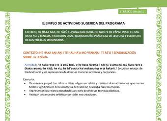 Actividad sugerida LC01 - Rapa Nui - U1 - N°04: Escuchan relatos de tradición oral y los representan de diversas maneras artísticas y corporales.