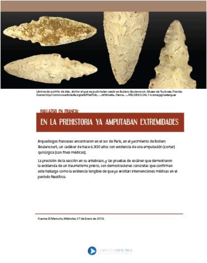 En la prehistoria ya amputaban extremidades