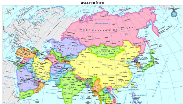 Mapa político de Asia