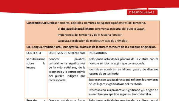 Matriz de contenido LC01 -YAG - Unidad 3