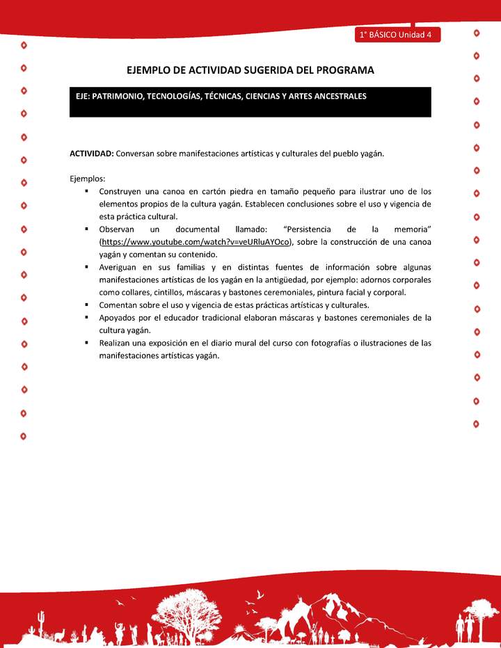 Actividad sugerida Nº 5- LC01 - YAG-U4-EP - Conversan sobre manifestaciones artísticas y culturales del pueblo yagán