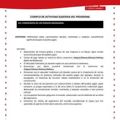 Actividad sugerida Nº 4- LC02 - YAG-U1-ECO - Reflexionan sobre convenciones sociales, momentos y espacios culturalmente significativos para el pueblo yagán