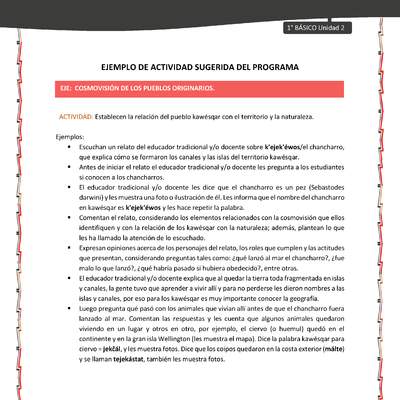 Actividad sugerida: LC01 - KAWÉSQAR - U2 - N°6: ESTABLECEN LA RELACIÓN DEL PUEBLO KAWÉSQAR CON EL TERRITORIO Y LA NATURALEZA.