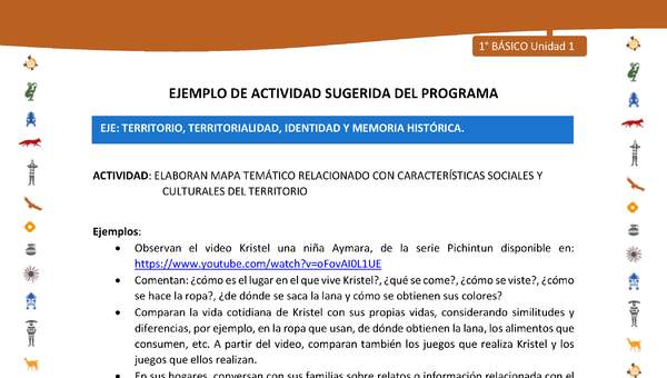 Actividad sugerida Nº 6- LC01 - INTERCULTURALIDAD-U1-ET - ELABORAN MAPA TEMÁTICO RELACIONADO CON CARACTERÍSTICAS SOCIALES Y CULTURALES DEL TERRITORIO