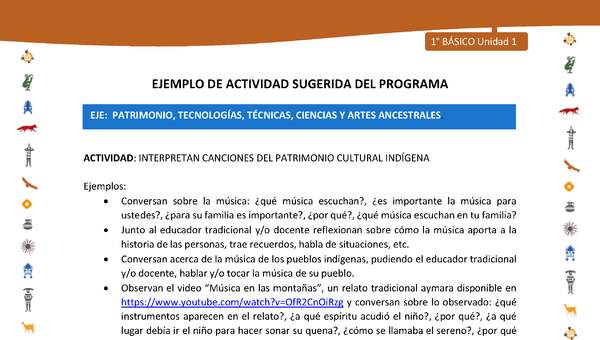 Actividad sugerida Nº 12- LC01 - INTERCULTURALIDAD-U1-EP - INTERPRETAN CANCIONES DEL PATRIMONIO CULTURAL INDÍGENA