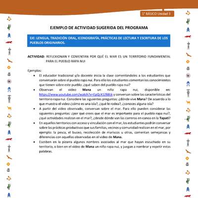 Actividad sugerida Nº 1- LC01 - INTERCULTURALIDAD-U3-LS - REFLEXIONAN Y COMENTAN POR QUÉ EL MAR ES UN TERRITORIO FUNDAMENTAL PARA EL PUEBLO RAPA NUI