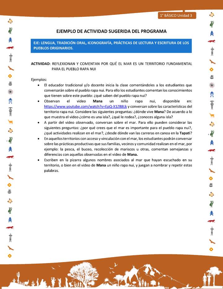 Actividad sugerida Nº 1- LC01 - INTERCULTURALIDAD-U3-LS - REFLEXIONAN Y COMENTAN POR QUÉ EL MAR ES UN TERRITORIO FUNDAMENTAL PARA EL PUEBLO RAPA NUI