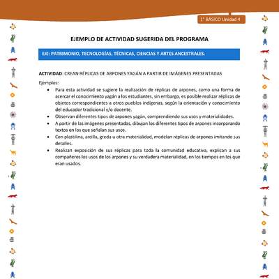 Actividad sugerida Nº 12- LC01 - INTERCULTURALIDAD-U4-EP - CREAN RÉPLICAS DE ARPONES YAGÁN A PARTIR DE IMÁGENES PRESENTADAS