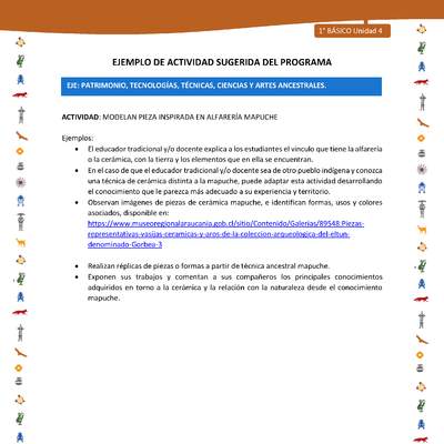 Actividad sugerida Nº 13- LC01 - INTERCULTURALIDAD-U4-EP - MODELAN PIEZA INSPIRADA EN ALFARERÍA MAPUCHE