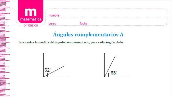 Ángulos complementarios A