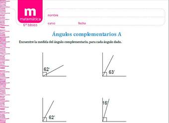 Ángulos complementarios A