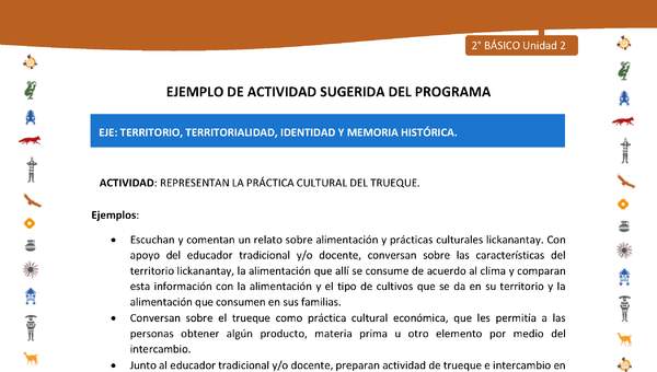 Actividad sugerida Nº 4- LC02 - INTERCULTURALIDAD-U2-ET - REPRESENTAN LA PRÁCTICA CULTURAL DEL TRUEQUE.