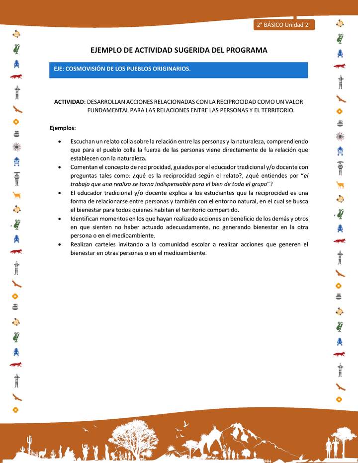 Actividad sugerida Nº 9- LC02 - INTERCULTURALIDAD-U2-ECO - DESARROLLAN ACCIONES RELACIONADAS CON LA RECIPROCIDAD COMO UN VALOR FUNDAMENTAL PARA LAS RELACIONES ENTRE LAS PERSONAS Y EL TERRITORIO.