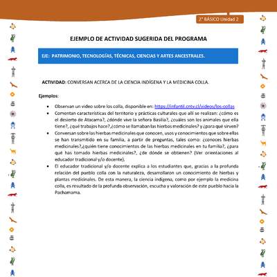 Actividad sugerida Nº 10- LC02 - INTERCULTURALIDAD-U2-EP - CONVERSAN ACERCA DE LA CIENCIA INDÍGENA Y LA MEDICINA COLLA