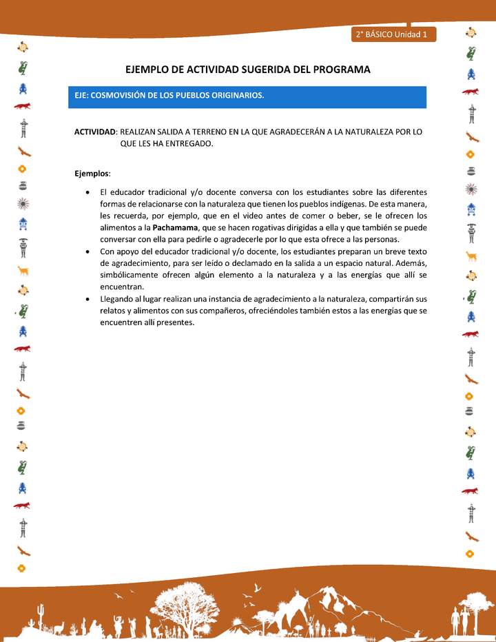 Actividad sugerida Nº 09- LC02 - INTERCULTURALIDAD - Unidad 1 - REALIZAN SALIDA A TERRENO EN LA QUE AGRADECERÁN A LA NATURALEZA POR LO QUE LES HA ENTREGADO