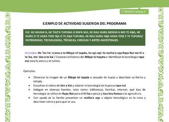 Actividad sugerida LC02 - Rapa Nui - U4 - N°16: Conocen la historia del Māŋai ivi taŋata e identifican la tecnología rapa nui para la pesca y el cultivo.