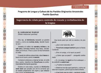 Orientaciones al docente - Relato EL QUIRQUINCHO TEJEDOR II