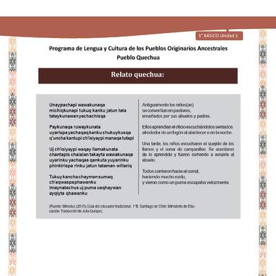 Microsoft Word - QUECHUA-LC01-U03-Orientaciones al docente - Relato quechua