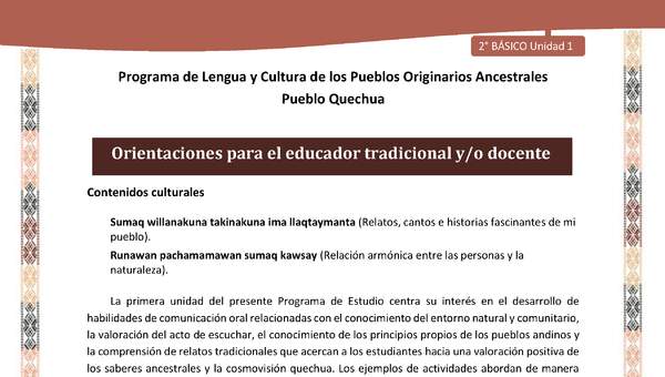 QUECHUA-LC02-U01-Orientaciones al docente - INTRODUCCIÓN