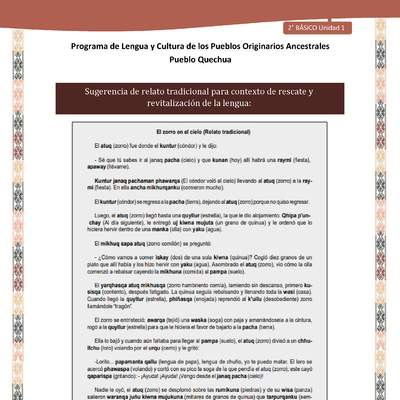 QUECHUA-LC02-U01-Orientaciones al docente - Relatos