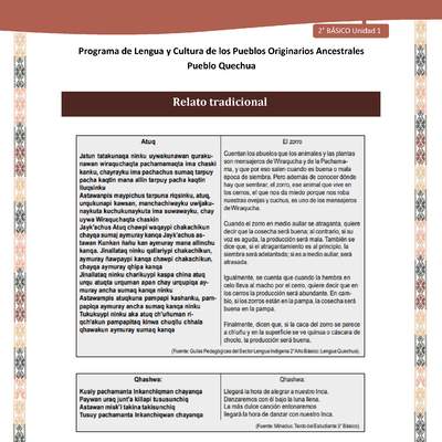 QUECHUA-LC02-U01-Orientaciones al docente - Relato tradicional El Zorro