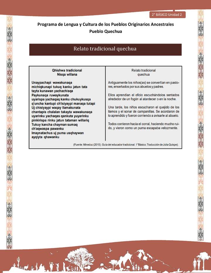 QUECHUA-LC02-U02-Orientaciones al docente - Relato tradicional quechua