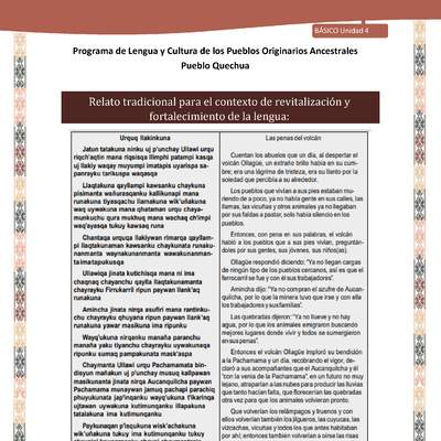 QUECHUA-LC02-U04-Orientaciones al docente - Relato Las penas del volcán II